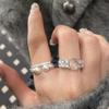 Lujo Ligero Estilo Chino Nuevo Chic Fideos de Huevo Agua Moe Jade Hielo Gema Luna Anillo para Mujer Estilo Occidental Nicho Diseño Único Anillo