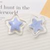 Parche de resina con forma de estrella de cinco puntas, transparente y brillante, para el pelo, para carcasa de teléfono móvil, accesorios de joyería DIY, venta al por mayor