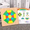 Rompecabezas geométrico con forma de corazón para educación temprana, rompecabezas de formas, colores y gráficos, bloques de construcción educativos para niños, juguetes de jardín de infantes