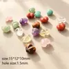 Cuentas sueltas con forma de corazón y agujero horizontal, cuentas de corazón de piedra semipreciosa natural, colgantes para joyería hecha a mano DIY, suministro transfronterizo