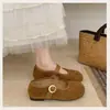 Zapatos Mary Jane de estampado de leopardo para mujer, colección 2026, con diseño de una sola tira, suelas planas, apertura delantera poco profunda y un look único, versátil y elegante estilo ballet