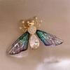 Broche de Corsage de Alas Transparentes Retro Transfronterizo Abeja Mariposa Broche Anti-Exposición Insecto Pin de Solapa para Traje