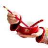 Taza de Té Boca Cambiante Juego de Boda Par de Tazones y Palillos Rojos Tazón de la Felicidad Juego de Té de Dote Suministros para Boda Copas para Brindis Colección