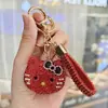 Pingente de Gato Kt Totalmente Cravejado de Diamantes Moderno Pingente Criativo de Chaveiro com Strass Pingente para Bolsa de Casal Acessório de Chaveiro de Carro