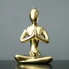 Yuxuan Moderno Simples Criativo Banhado a Ouro Menina de Yoga Pequenos Enfeites Cerâmica Casa Personagem Abstrato Presente de Abertura