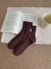 Calcetines de Algodón para Mujer Otoño e Invierno, Calcetines de Media Pantorrilla, Calcetines de Encaje Bordados de Dibujos Animados, Patrón de Gato Lindo, Calcetines Deportivos Grises para Mujer