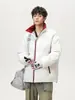 Chaqueta de Algodón con Cuello Alto Unisex Moda Color Blocking Tendencia Chaqueta Acolchada Adolescente Pareja Exterior Top Chaqueta