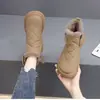 Sapatos de Algodão Quentes Mais Vendidos para Mulheres 2025 Novo Estilo Francês Forrados com Lã Espessados Botas de Neve Antiderrapantes para Exterior Quentes Botas Curtas