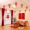 Conjunto de Decoração de Teto para Quarto de Casamento Flor de Casamento Feminina Sala de Estar de Casa Nova Quarto Cena Suspensa Sentido Avançado