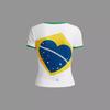 Camiseta de estilo retro europeo y americano con personalidad transfronteriza, estilo callejero europeo y americano, con estampado geométrico de la bandera de Spice Girl sexy y ombligo