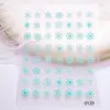 Populares Adesivos 5D Relevo Simples para Unhas de Bolo Cruz, Flores Realistas, Flocos de Neve, Materiais para Diário, Adesivos de Unha