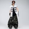 Conjunto de Ropa Moderna de Street Dance para Niños y Niñas, Pantalones Scimitar Camuflaje Geniales de Hip-Hop, Atuendo de Performance de Street Dance Hip-Hop para Niños