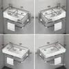 Lavabo de Pared para Uso Doméstico, Juego de Lavabo para Baño en Balcón, Soporte Triangular Simple de Cerámica para Apartamentos Pequeños