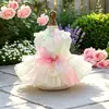 PETCIRCLE Roupinhas para Cães Pequenos e Filhotes, Saia de Tule Multicamadas Fofa para Pets, Vestido de Casamento Estrela Arco-Íris Sorvete