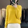 26 Novos Suéteres de Lã 100% Outono e Inverno para Mulheres, Gola Alta Meia, Suéter de Cashmere Solto e Versátil, Camada Base de Tricô Emagrecedora