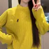 Suéter para Mujer 2026 Otoño/Invierno Nuevo Estilo Suéter de Punto Trenzado Cuello Redondo Suéter Pullover para Mujer Bordado Manga Larga Prendas de Punto Superior Ropa para Mujer