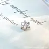 F136 Aleación de Titanio Nuevo Color Pendientes de Flor de Tres Pétalos G23 Titanio Rosca Interna Circonita Joyería para Perforación de Labio, Uña, Lengua Cabeza