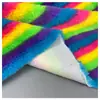 Mancha 800g 15 pelo alto pelo de conejo tira arcoíris tira de color degradado estampado de pelo de conejo zapatos y sombreros rayados bolsas de juguete