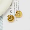 Estilo Hong Kong UNS moda temperamento simples amor aço titânio Brincos femininos personalidade doce legal banhado a ouro 18K joia de orelha atacado