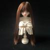 Peluca BJD de fábrica con toma real para bebé con flequillo ordenado multicolor de seda suave opcional, cabello largo y liso, conjunto de cabello de muñeca de 346 puntos