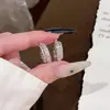 Brincos Circulares Geométricos com Fileiras Duplas de Zircônia Super Brilhante, Brincos de Luxo Leve e de Alta Qualidade, Novo Estilo de Primavera, Brincos Exquisitos e Elegantes