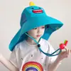 Sombrero de Sol para Niños y Niñas, Sombrero de Sol de Verano Anti-UV, Ala Ancha, Sombrero de Sol de Nuevo Estilo, Sombrero de Pescador Delgado Transpirable