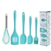 Espátula raspadora de silicone pincel batedor de ovos utensílios de cozinha de silicone conjunto de 5 peças conjunto de utensílios de cozinha utensílios de cozinha para cozinhar