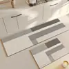 Tapete de chão doméstico simples de diatomita Amazon transfronteiriço, fácil de manter, tapete de cozinha antiderrapante, resistente à sujeira, absorvente de água, absorvente de óleo