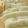 Conjunto de Quatro Peças para Quarto em Lã de Leite Espessa de Alta Qualidade Classe A Conjunto de Lã Quente Antiestático Tridimensional Esculpido de Lado Duplo de Inverno