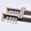 Riel curvado para ventanal de mirador balcón riel de cortina silencioso plástico blando flexible en forma de U monorriel montado en techo riel deslizante lateral