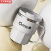 Vaso de Coca Cola de Aspecto Alto, Cuerda de Gran Capacidad, Vaso Portátil con Pajita, Irrompible, Taza de Café de Acero Inoxidable 304 con Tapa