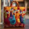 2026 Nueva Serie Transfronteriza de Pollo Estampado Digital Bolso Tote Acolchado de Hombro de Moda