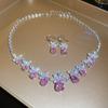 Collar de mariposa de tul con perlas y diamantes, cadena de moda coreana con borlas, cadena de clavícula, collar de nicho que combina con todo, collar para mujer