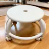 Taburete Redondo de Plástico con Ruedas, Taburete Giratorio Silencioso para el Hogar para Niños, Ruedas Multidireccionales, Bandeja para Macetas