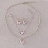 Cross-border New Hot Oil Dropping Plate Diamante em Borboleta Dourada Casual Pulseira Anel Colar Brincos Terno feminino
