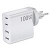 Cargador PD de nitruro de galio de 100 W, base plegable de alta potencia de 100 W, doble USB + cargador doble PD, carga directa de 100 W