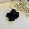 Brillante y Hermoso~Mismo Estilo que Yi Mengling Pinza para el Cabello Roja de Gama Alta con Rosa Pinza de Tiburón para el Cabello Ambiente