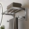 Pistola cinza Toalheiro Punch-free Vaso sanitário Rack de armazenamento de camada dupla WC Toalheiro removível WC