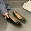 Zapatos de mujer de estilo coreano, punta redonda, corte bajo, colección nueva 2026, modernos, que realzan la altura, con moño, diseño sin cordones, cómodos y versátiles, zapatos pequeños de cuero
