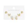 Set de Aretes de Flor de Mariposa para Mujer Aguja de Plata S925 Diseño de Nicho Lujo Ligero Dulce Femenino Exquisitos Aretes