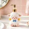 Lindas y adorables botellas dispensadoras 3D con forma de cordero para loción, botellas vacías para uso en el baño, champú, gel de ducha y jabón de manos