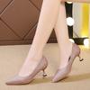 2025 Otoño Nuevo Tacones Altos Plateados Mujer Tacón de Aguja Negro Sexy Versátil Francés Lentejuelas Zapatos de Niña