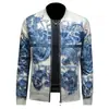 Chaqueta para Hombre 2025 Otoño Moda Nueva Tendencia Estampada Ajustada Elegante Cuello de Béisbol Chaqueta Tendencia