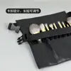 Bolsa de Cintura Negra de PU de un Solo Lado al por Mayor en Stock para Maquilladores y Equipos de Maquillaje, Bolsa Portátil Cruzada para Almacenamiento de Brochas de Maquillaje