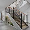 Corrimão de escada de ferro simples moderno para uso interno doméstico grade de proteção cerca de varanda externa para janela de sacada protetor de mão de madeira maciça