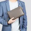 Bolso de Mano para Hombre de Cuero Genuino Bolso de Mano Casual para Hombre Bolso para Hombre de Piel de Vaca de Primera Capa Bolso para Teléfono Móvil Cartera de Gran Capacidad Venta al por Mayor