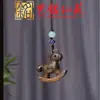 Llavero de Madera Pintada de Caballo del Zodiaco con Colgante de Borla, Colgante de Caballo del Año de Palo de Rosa, Cadena para Teléfono de Caballo de Sándalo Yiming Xianyuan