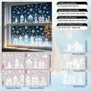 Pegatinas navideñas para ventana, pegatinas electrostáticas para cristal sin adhesivo, Santa Claus de dibujos animados, casa de nieve, renos decoraciones para ventana, pegatinas transfronterizas festivas