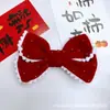 Cielo Estrellado Terciopelo Lazo Rojo Grande Accesorios Zapatos y Ropa Bolsas Accesorios Retro Dulce Francés Accesorios para el Cabello Accesorios para el Peinado