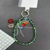 Cadena para Teléfono Móvil de Flor de Vidrio Estilo Coreano Ins Accesorios de Borla de Alto Valor Cordón Colgante Corto para Equipaje Espejo Retrovisor del Coche
